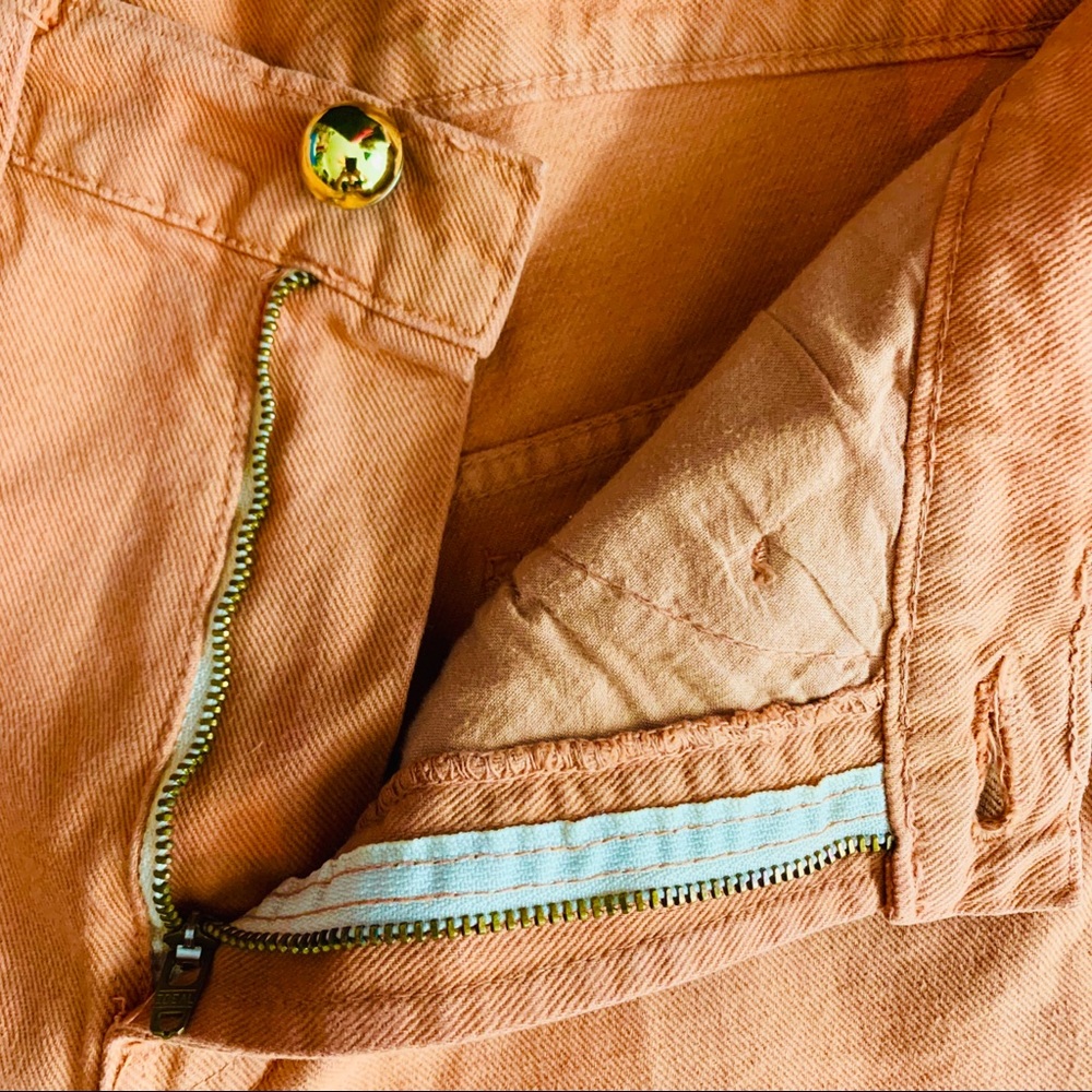 VTG Cache / Burnt Orange Gold Studs Cuffed Jean - Picture 5 of 7